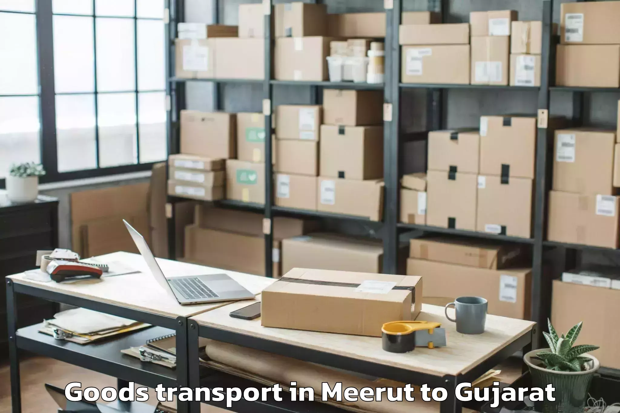 Book Meerut to Vansda Goods Transport Online